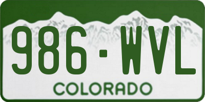 CO license plate 986WVL