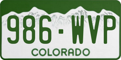 CO license plate 986WVP