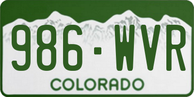 CO license plate 986WVR
