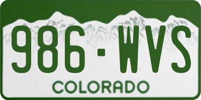 CO license plate 986WVS