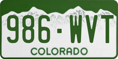 CO license plate 986WVT