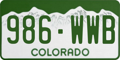CO license plate 986WWB