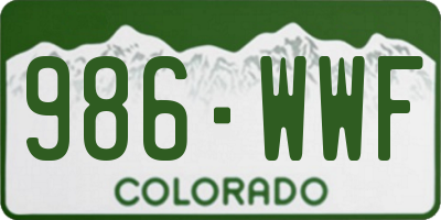 CO license plate 986WWF