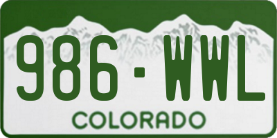 CO license plate 986WWL