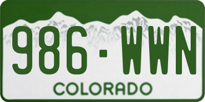 CO license plate 986WWN