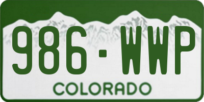 CO license plate 986WWP