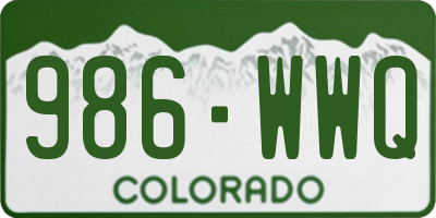 CO license plate 986WWQ