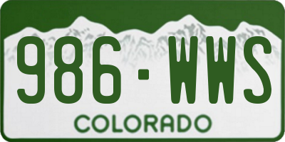 CO license plate 986WWS