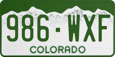 CO license plate 986WXF