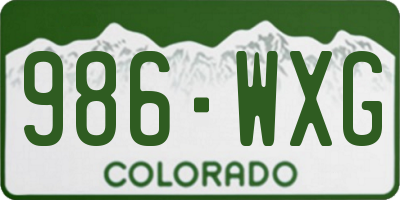 CO license plate 986WXG