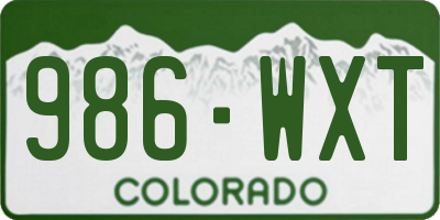CO license plate 986WXT