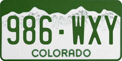 CO license plate 986WXY