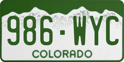 CO license plate 986WYC