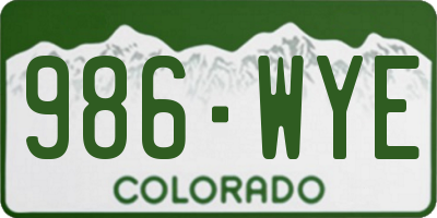 CO license plate 986WYE