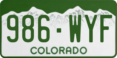 CO license plate 986WYF
