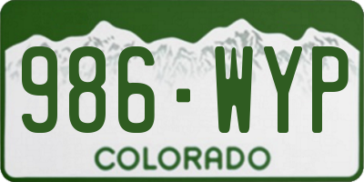 CO license plate 986WYP