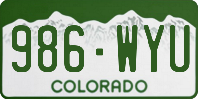 CO license plate 986WYU