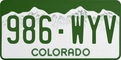 CO license plate 986WYV