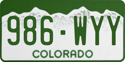 CO license plate 986WYY