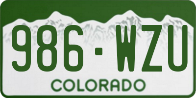 CO license plate 986WZU