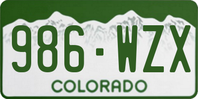 CO license plate 986WZX