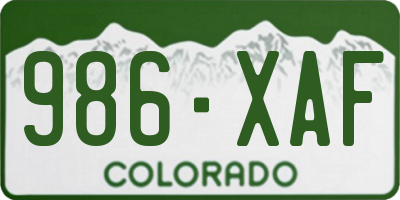CO license plate 986XAF