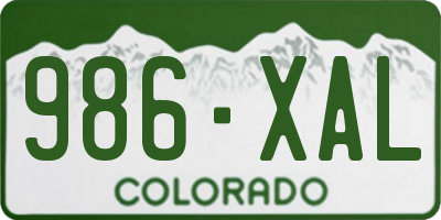 CO license plate 986XAL