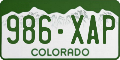 CO license plate 986XAP