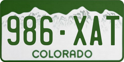 CO license plate 986XAT