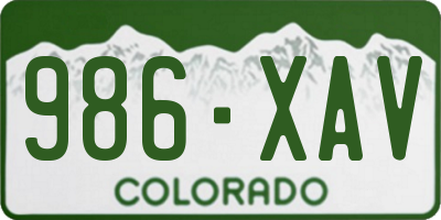 CO license plate 986XAV