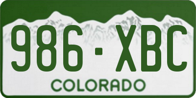 CO license plate 986XBC