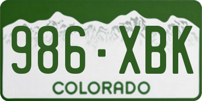 CO license plate 986XBK