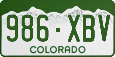 CO license plate 986XBV