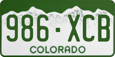 CO license plate 986XCB