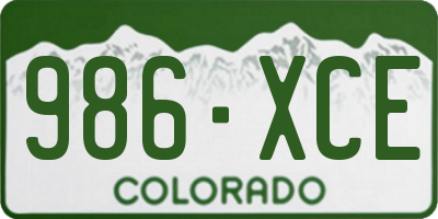 CO license plate 986XCE