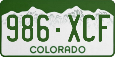 CO license plate 986XCF