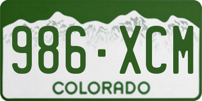CO license plate 986XCM