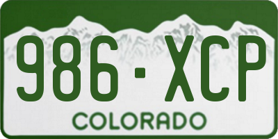 CO license plate 986XCP
