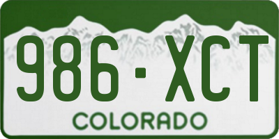 CO license plate 986XCT