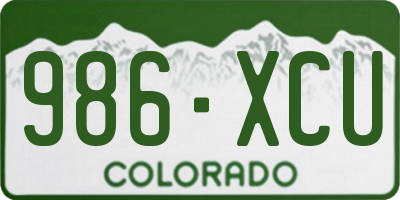 CO license plate 986XCU
