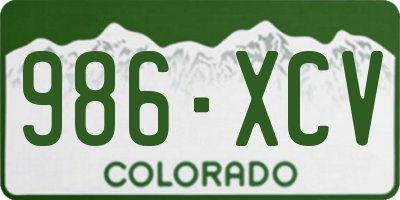 CO license plate 986XCV