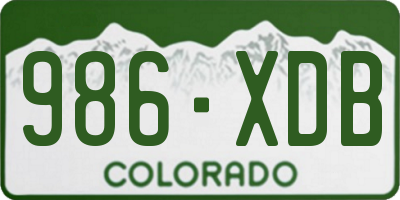 CO license plate 986XDB
