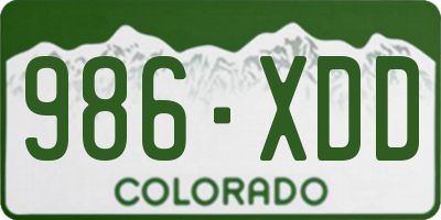 CO license plate 986XDD