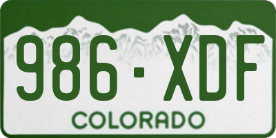 CO license plate 986XDF