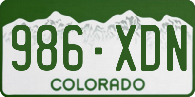 CO license plate 986XDN