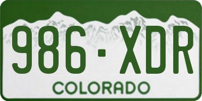 CO license plate 986XDR