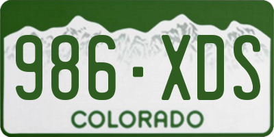 CO license plate 986XDS