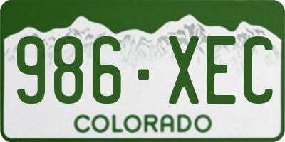 CO license plate 986XEC