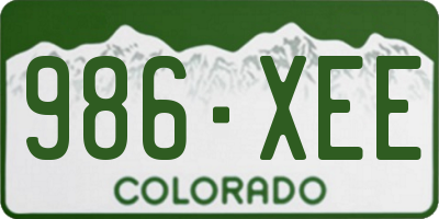 CO license plate 986XEE