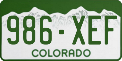 CO license plate 986XEF